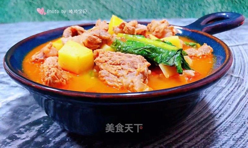 西红柿土豆青菜炖牛肉的做法_西红柿土豆青菜炖牛肉怎么做_祯祯宝贝的菜谱_美食天下
