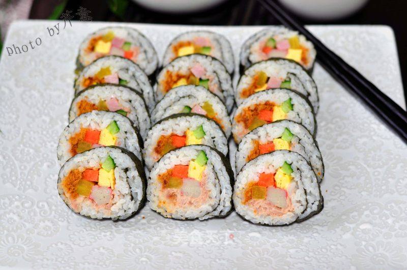 金枪鱼沙拉紫菜包饭的做法_金枪鱼沙拉紫菜包饭怎么做_芹意的菜谱_美食天下