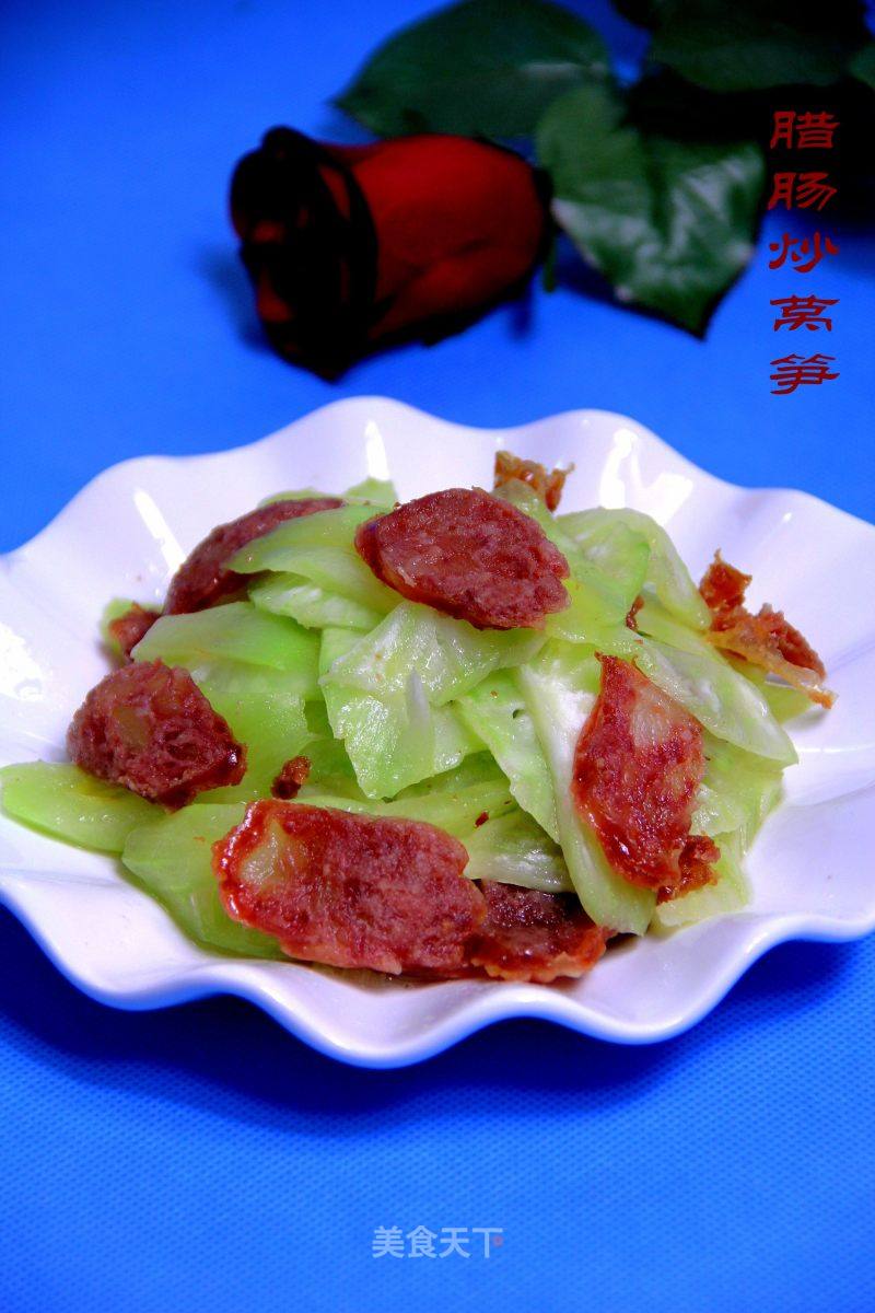 腊肠炒莴笋的做法_腊肠炒莴笋怎么做_菜谱_美食天下