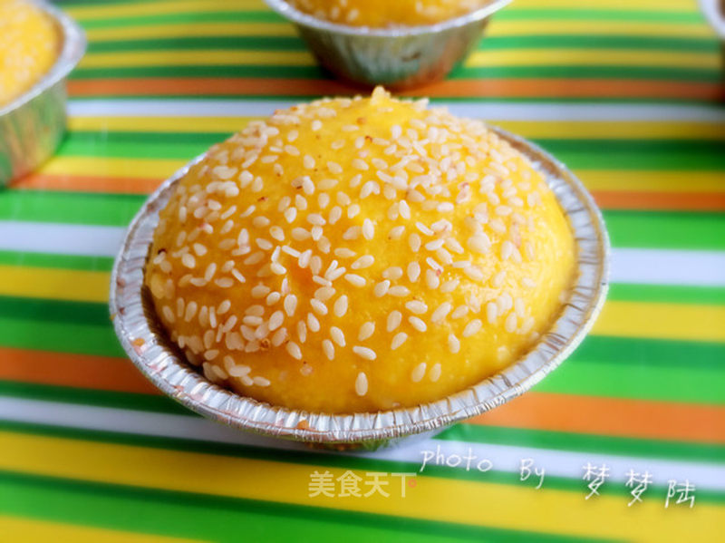 南瓜芝麻发糕的做法_DIY宝宝食谱之南瓜芝麻发糕_南瓜芝麻发糕怎么做_韩林夕的菜谱_美食天下
