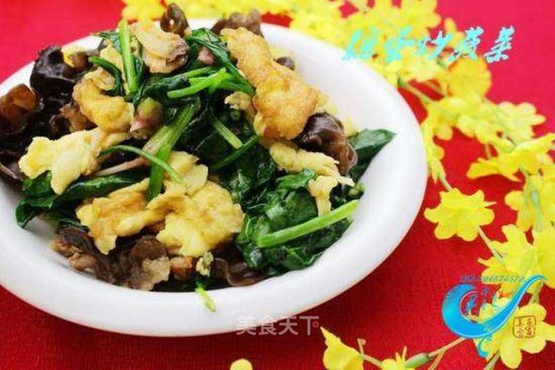 鸡蛋炒菠菜的做法_鸡蛋炒菠菜怎么做_菜谱_美食天下