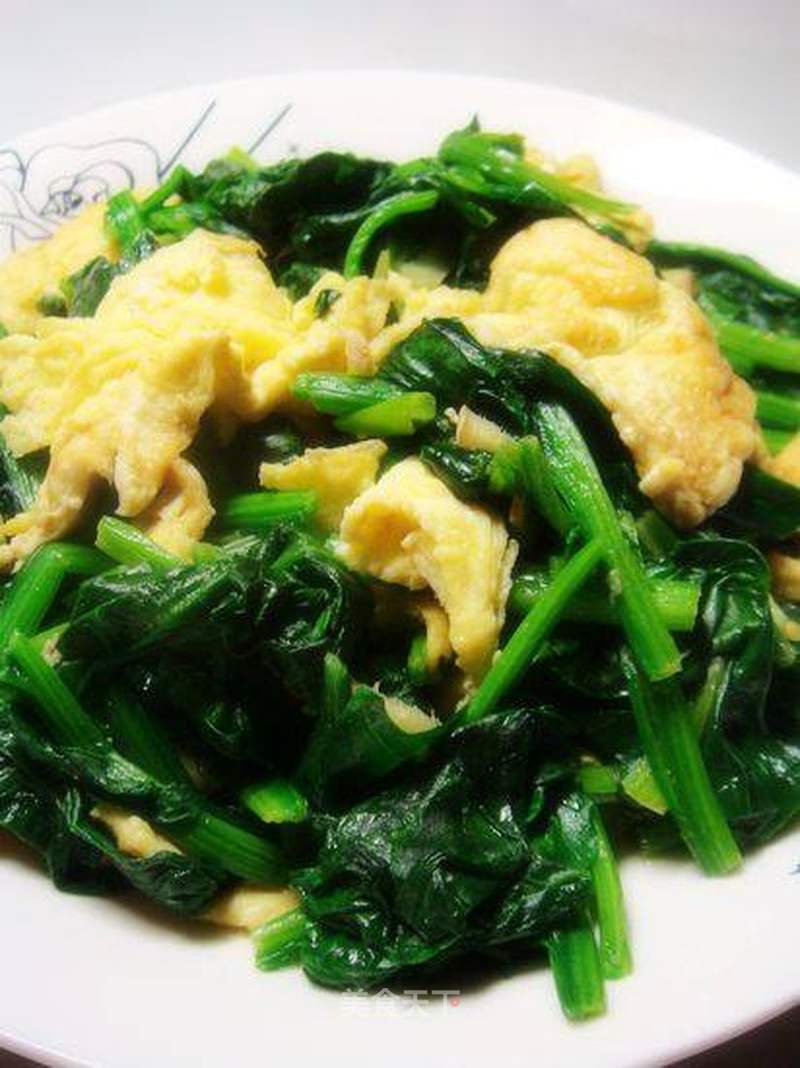 菠菜炒鸡蛋的做法_菠菜炒鸡蛋怎么做_菜谱_美食天下