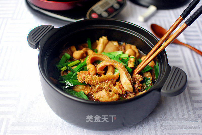 姜葱炆牛杂的做法_姜葱炆牛杂#尝尽砂锅美食#_姜葱炆牛杂怎么做_Q猪宝宝的菜谱_美食天下