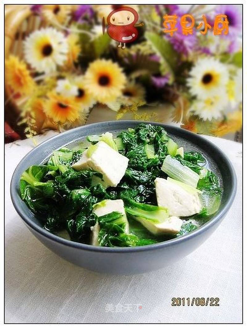 小白菜炖豆腐的做法_小白菜炖豆腐怎么做_A苹果小厨的菜谱_美食天下