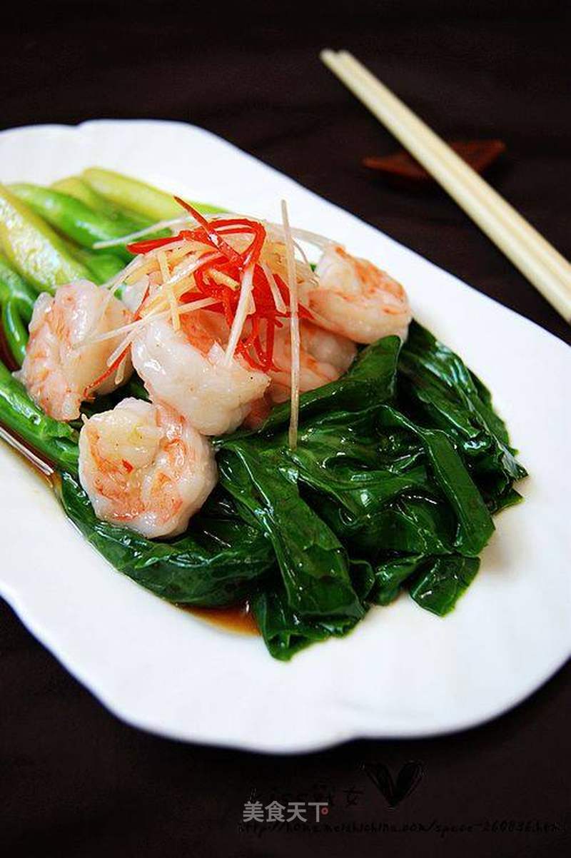 白灼芥蓝虾仁的做法_白灼芥蓝虾仁怎么做_菜谱_美食天下
