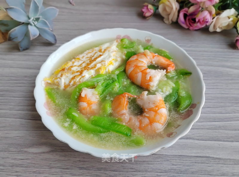 虾仁煎蛋丝瓜汤的做法_虾仁煎蛋丝瓜汤怎么做_清水淡竹的菜谱_美食天下