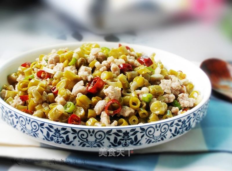 酸豆角炒肉末的做法_酸豆角炒肉末怎么做_々苗∴的菜谱_美食天下
