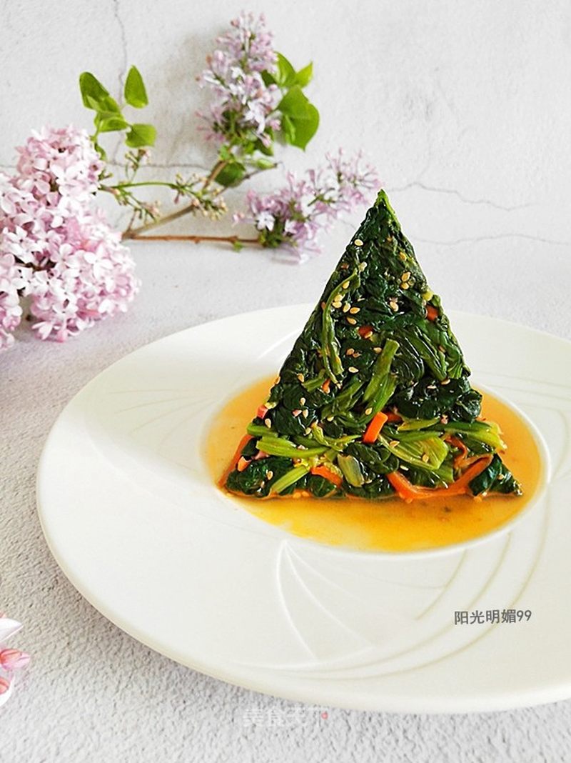 麻油菠菜塔的做法_麻油菠菜塔怎么做_阳光明媚99的菜谱_美食天下