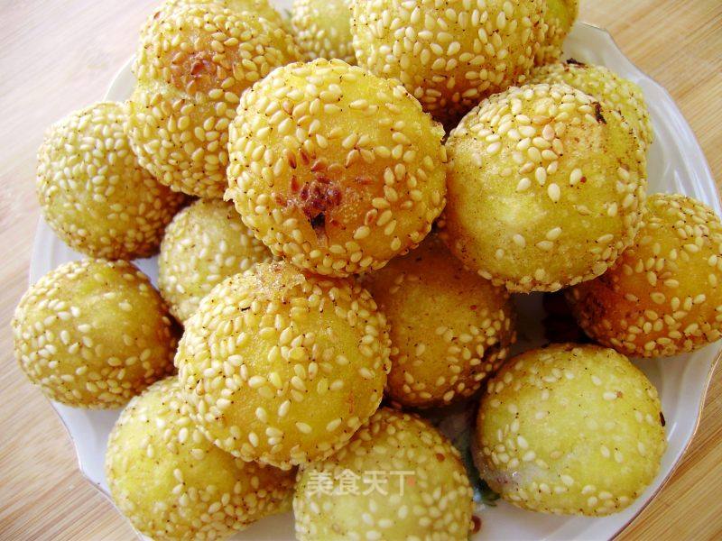 豆沙馅麻团的做法_休闲小吃—-豆沙馅麻团_豆沙馅麻团怎么做_菜谱_美食天下