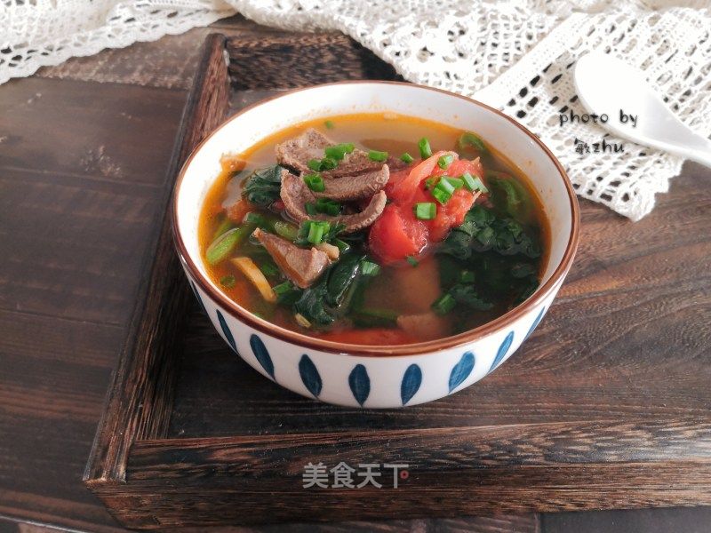 猪肝菠菜番茄汤的做法_猪肝菠菜番茄汤怎么做_敏zhu的菜谱_美食天下