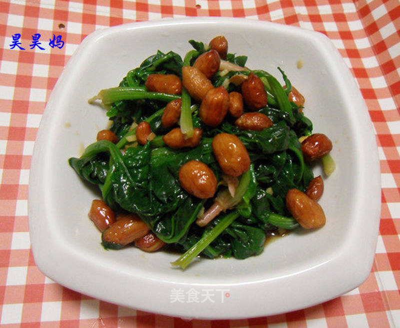 老醋菠菜花生的做法_老醋菠菜花生怎么做_昊昊小屋的菜谱_美食天下