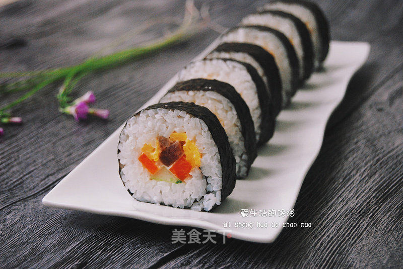 紫菜包饭的做法_紫菜包饭怎么做_爱生活的馋猫的菜谱_美食天下