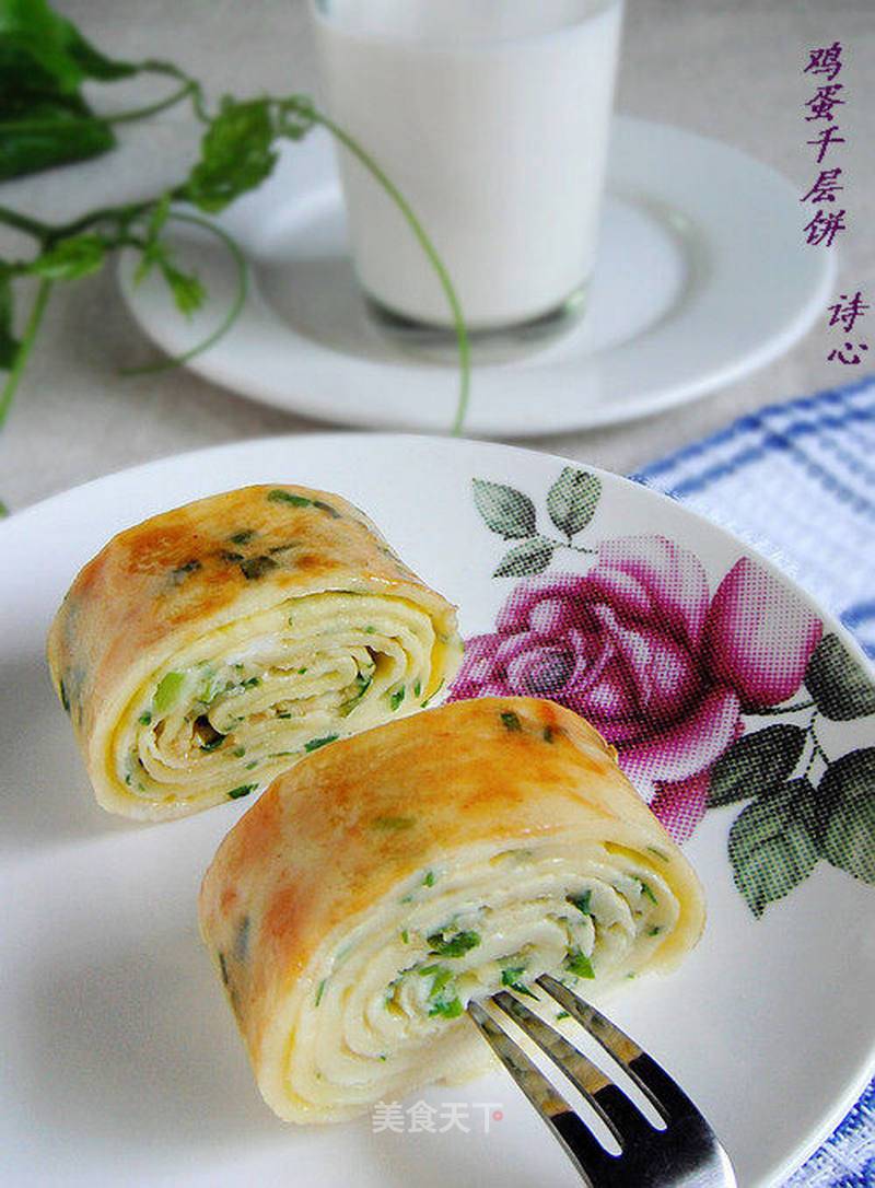葱香鸡蛋千层饼的做法_环环相连—葱香鸡蛋千层饼_葱香鸡蛋千层饼怎么做_菜谱_美食天下