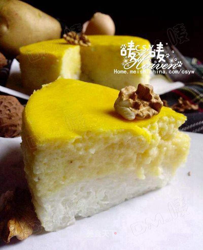 蛋香土豆泥配米饭的做法_【剩米饭打造仿真慕斯蛋糕】蛋香土豆泥配米饭_蛋香土豆泥配米饭怎么做_dog小主人_CSY的菜谱_美食天下