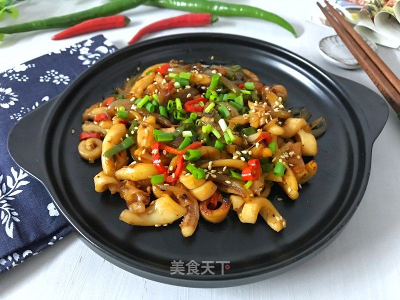 铁板鱿鱼 的做法_铁板鱿鱼 怎么做_乐食记的菜谱_美食天下