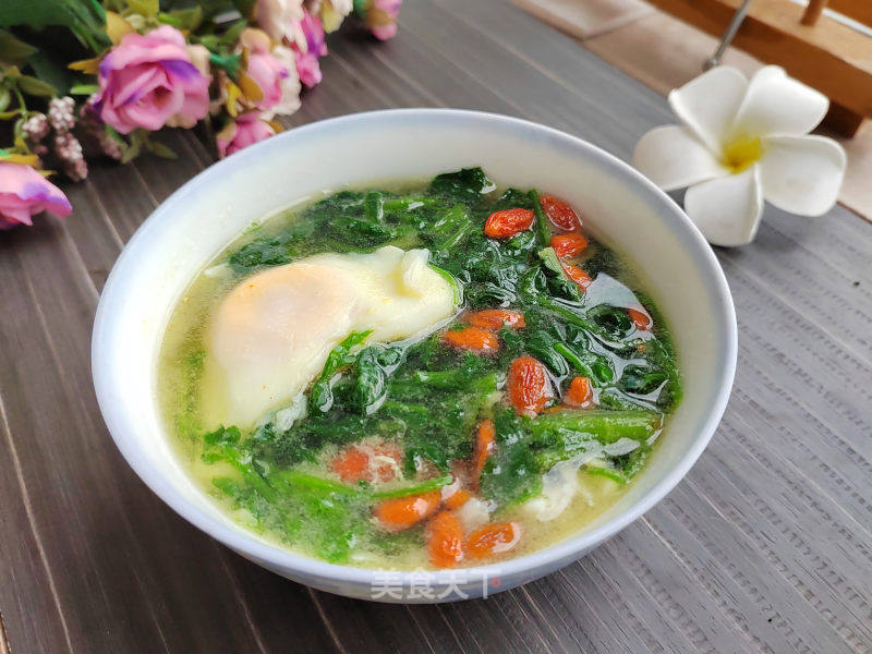 枸杞菠菜鸡蛋汤的做法_枸杞菠菜鸡蛋汤怎么做_清水淡竹的菜谱_美食天下