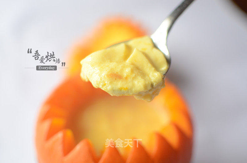 创意原盅南瓜蒸蛋的做法_创意原盅南瓜蒸蛋怎么做_吾爱烘焙的菜谱_美食天下
