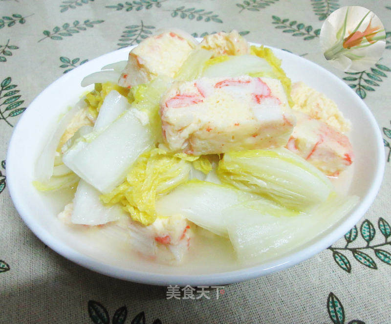 蟹肉棒鸡蛋糕炒娃娃菜的做法_蟹肉棒鸡蛋糕炒娃娃菜怎么做_花鱼儿的菜谱_美食天下