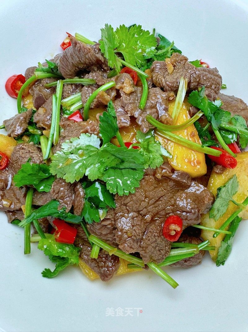 菠萝香菜拌牛肉的做法_菠萝香菜拌牛肉怎么做__蒍鉨变乖々的菜谱_美食天下